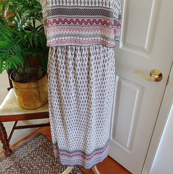 Robert Louis Pattern Print Maxi Dress Medium - Picture 3 of 8